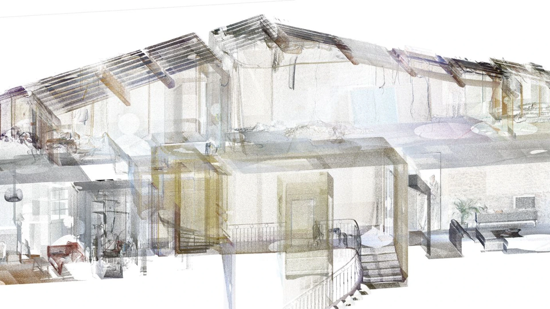 Nuage de points d'un bâtiment relevé au scanner 3D